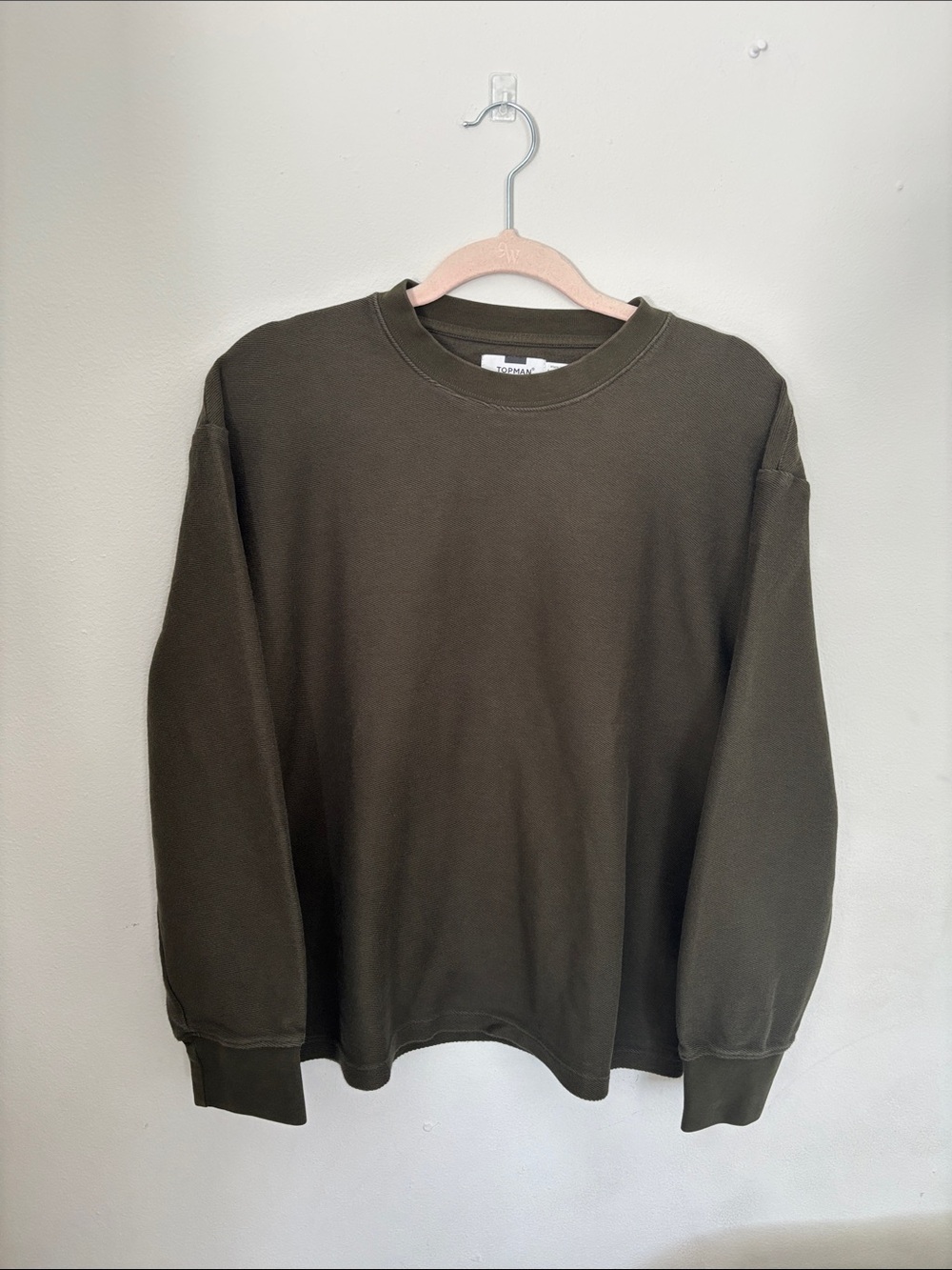 Topman Olive Crewneck Sweater